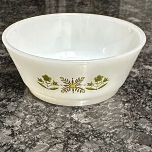 Anchor Hocking Fire-King Ware Custard Bowl Vintage 1960 Meadow Green Pattern GUC